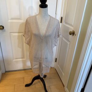SHEER MESH TUNIC COVER UP Jordan Taylor Collection Size Small Sequined Tan Tunic